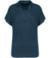 SP221 Spasso Ladies Linen Polo Shirt peacock blue colour image